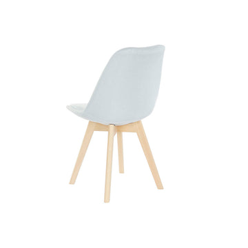 DKD Home Decor Stuhl mit blauem Polyester und Buchenholz - homely Family Shop