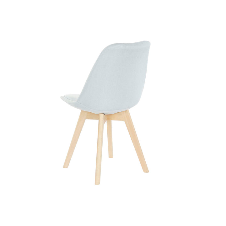 DKD Home Decor Stuhl mit blauem Polyester und Buchenholz - homely Family Shop