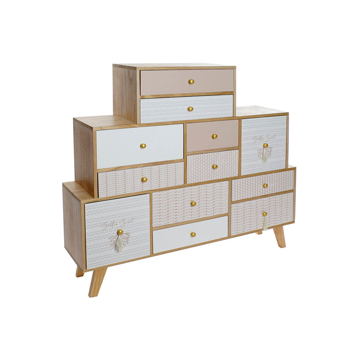 DKD Home Anrichte aus Paulownia-Holz mit Schubladen und goldenen Knöpfen - homely Family Shop
