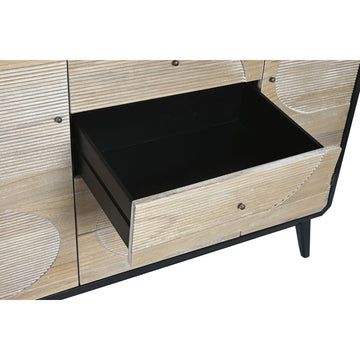 Schwarze Holz Anrichte mit Schublade von DKD Home Decor geöffnet - homely Family Shop