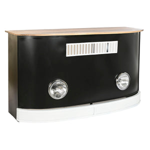 Schwarzes Barmöbel im Van-Stil mit Holzplatte von DKD Home Decor - homely Family Shop