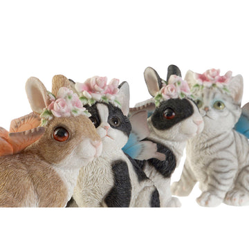 DKD Home Decor Tierfiguren mit Blumenkränzen und Flügeln. Niedliche Deko-Figuren für Ihr Zuhause.