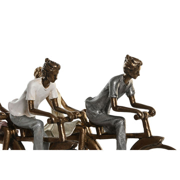 DKD Home Decor Deko-Figur: Tandem mit Figuren in Rosa, Gold und Weiß. Moderne Dekoration.