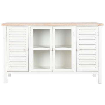 Weiße DKD Anrichte aus Tanne und MDF mit Türen. - homely Family Shop