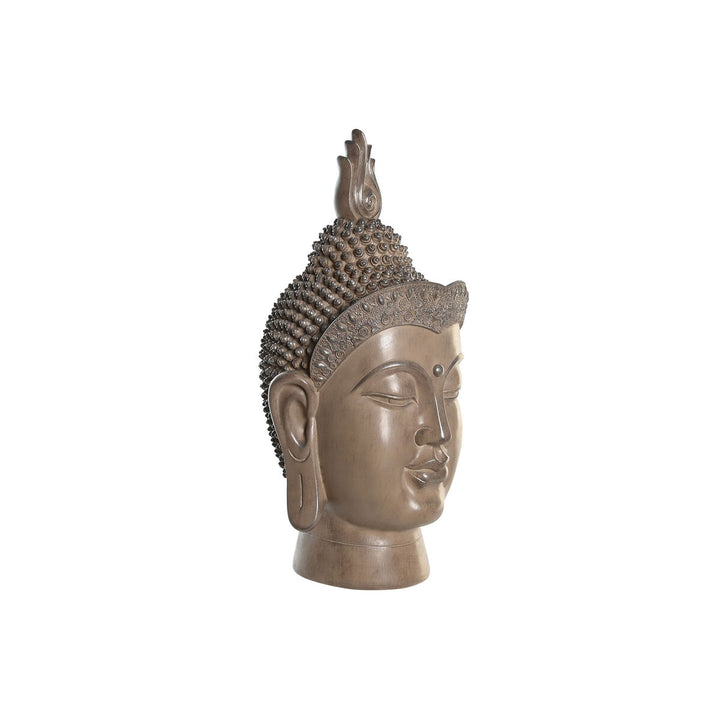 Braune Buddha Deko-Figur im orientalischen Stil. Detailreiche Ausarbeitung und friedlicher Gesichtsausdruck.