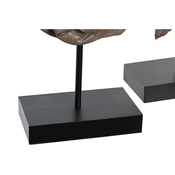 Schwarze braune Buddha Figuren mit orientalischem Design als Deko-Set.