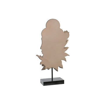 Braune Buddha Deko-Figur mit orientalischem Design auf schwarzem Sockel. Einzigartige Dekoration.