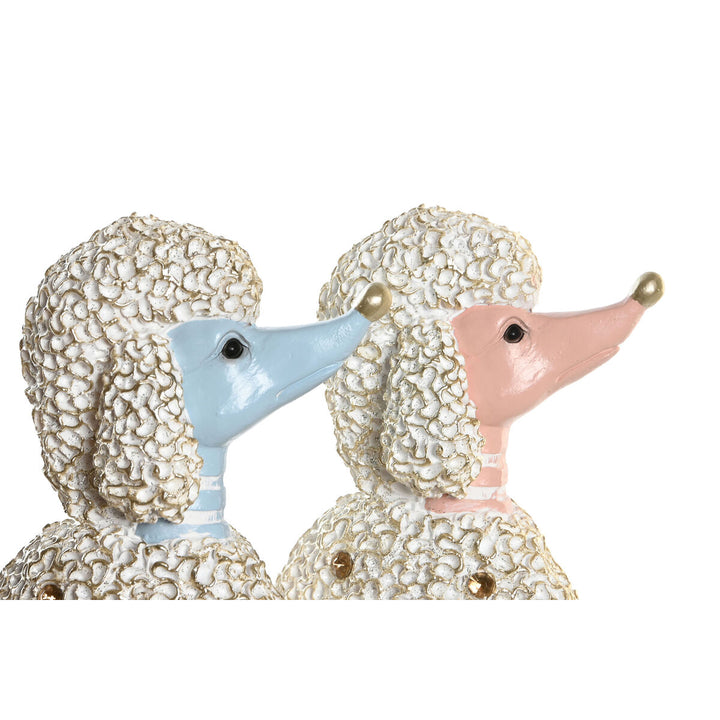 Scandi Deko-Figuren: Blaues und rosa Pudel Design, 18x10x30,5 cm, 2er Set für Home Decor.