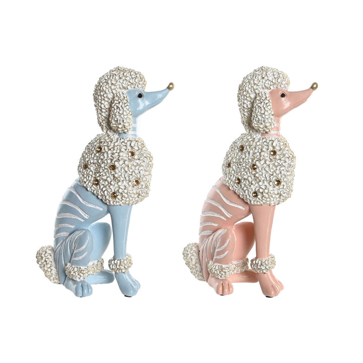 Scandi Deko-Figuren: Blaues und rosa Pudel-Design. Elegante Home Decor mit besonderem Stil.