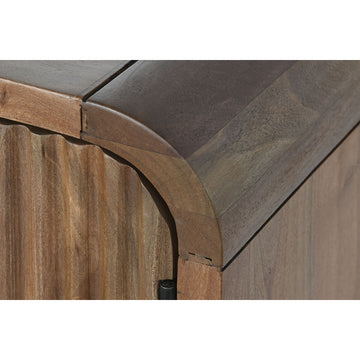 Detail Anrichte aus Naturholz mit gewellter Textur - homely Family Shop