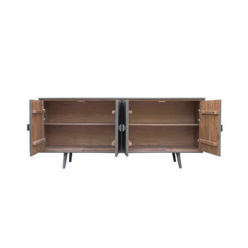 DKD Home Dekor Anrichte aus Holz in Dunkelgrau mit offenen Fächern - homely Family Shop