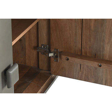 Detailaufnahme: Dunkelgraue Holz Anrichte und Scharnier - Homely Family Shop