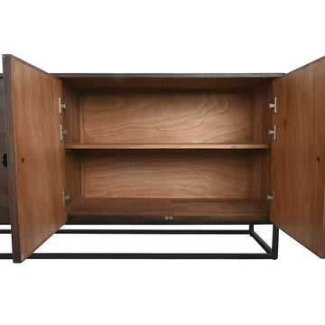 DKD Home Decor Anrichte: Dunkelbraunes Holz mit offenen Türen und Regalen - homely Family Shop