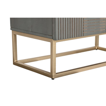 DKD Home Deko Schrank mit goldenem Rahmen und dunklem Holz - homely Family Shop