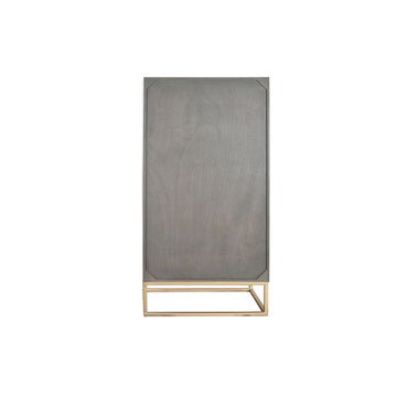DKD Home Dekor Schrank mit Holz in Dunkelgrau und goldenem Metallfuß - homely Family Shop