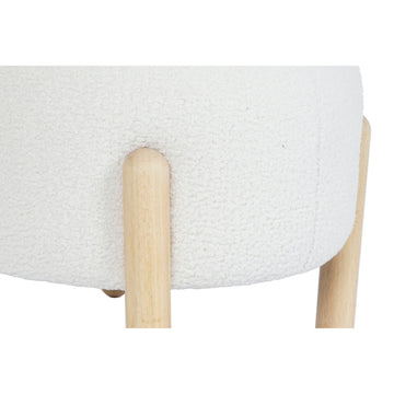 DKD Home Decor Fußstütze mit Holzbeinen in Weiß - homely Family Shop