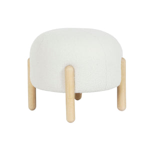 DKD Home Decor Fußstütze aus Holz mit weißem Sitz - homely Family Shop