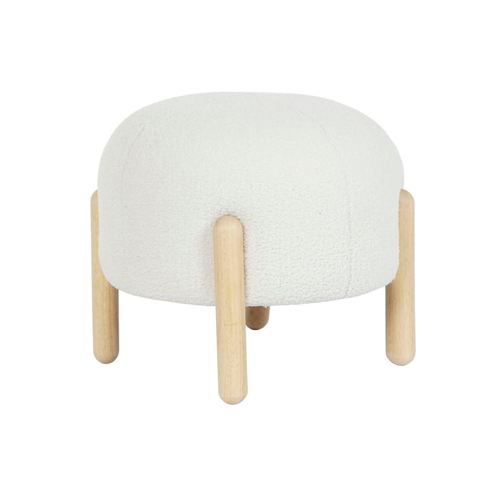 DKD Home Decor Fußstütze aus Holz mit weißem Sitz - homely Family Shop