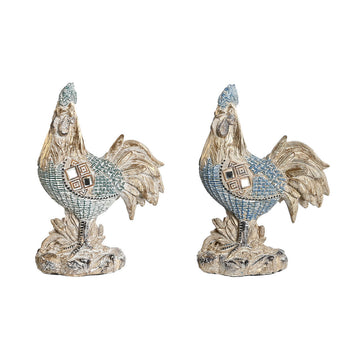 Dekorative Hahn Figuren, blau türkis Decapé. DKD Home Decor Hähne.