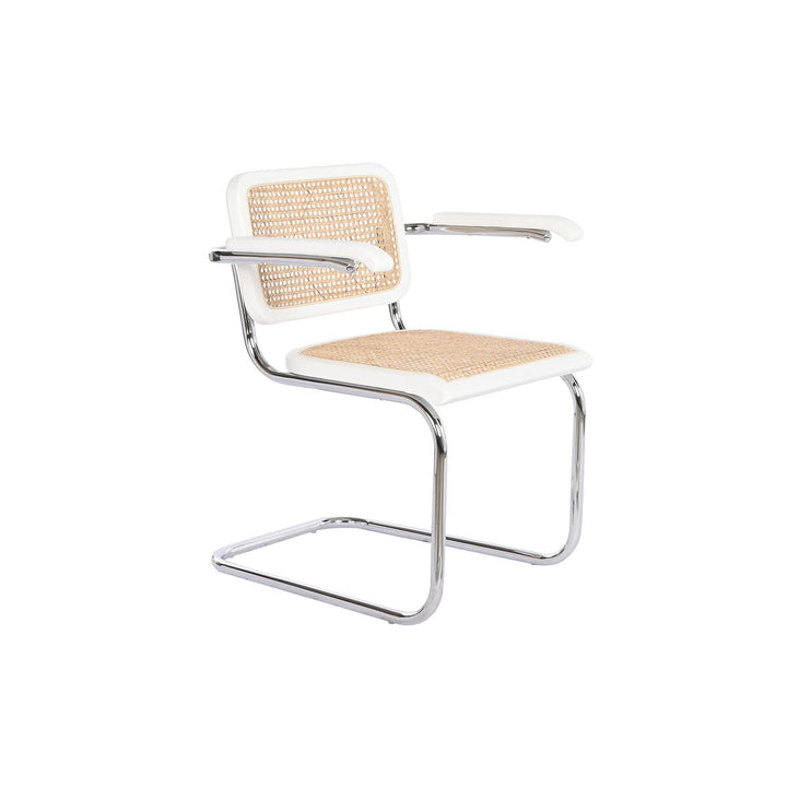 Weißer Armlehnstuhl mit Rattan und Ulmenholz von DKD Home Decor - homely Family Shop