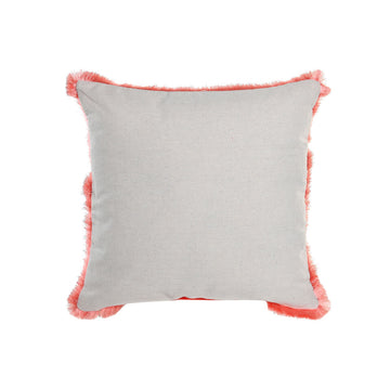 Dekoratives Kissen mit korallenfarbenem Rand, DKD Home Decor. Fransen verleihen Textur.