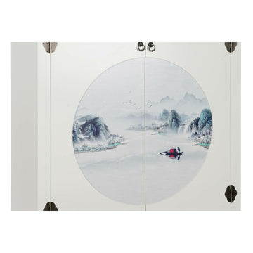 Weiße Anrichte mit Landschaftsmotiv von DKD Home Decor - homely Family Shop