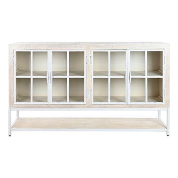 DKD Home Decor Anrichte aus Mango-Holz und Metall mit Glas - homely Family Shop