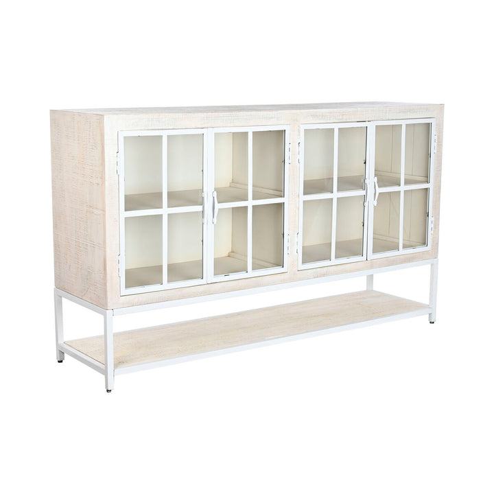 DKD Home Anrichte mit Mango-Holz und Metallrahmen, Weiß - homely Family Shop