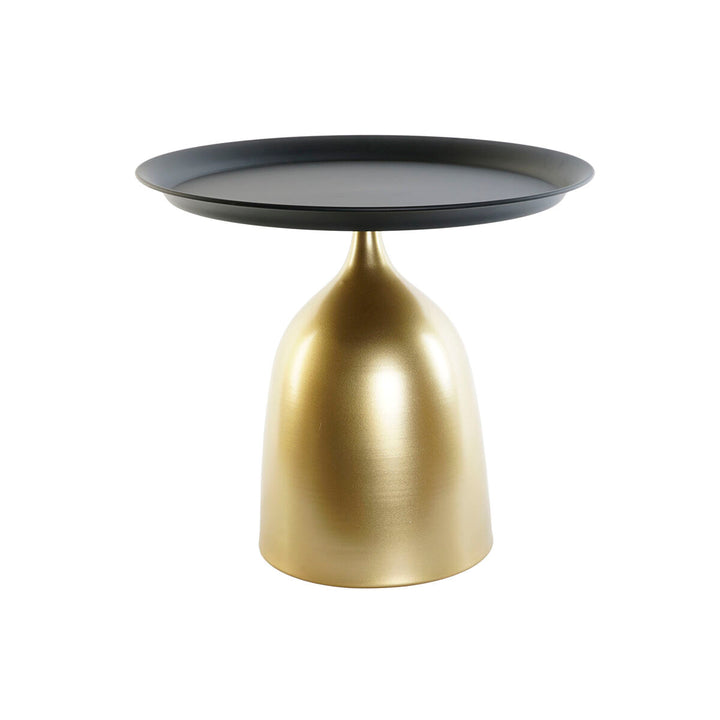 Schwarzer Beistelltisch mit goldfarbenem Metallfuß - homely Family Shop