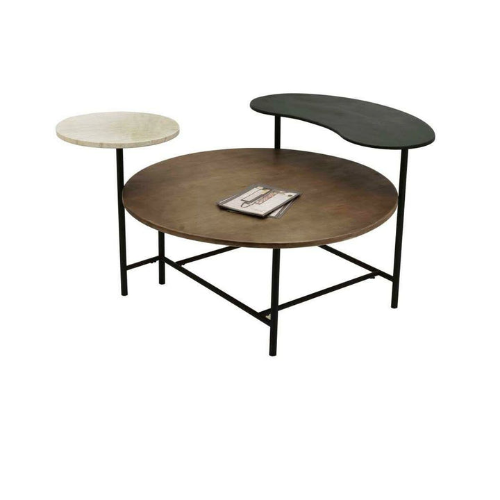 DKD Home Decor Couchtisch mit Marmor-, Metall- und Holzdetails - homely Family Shop