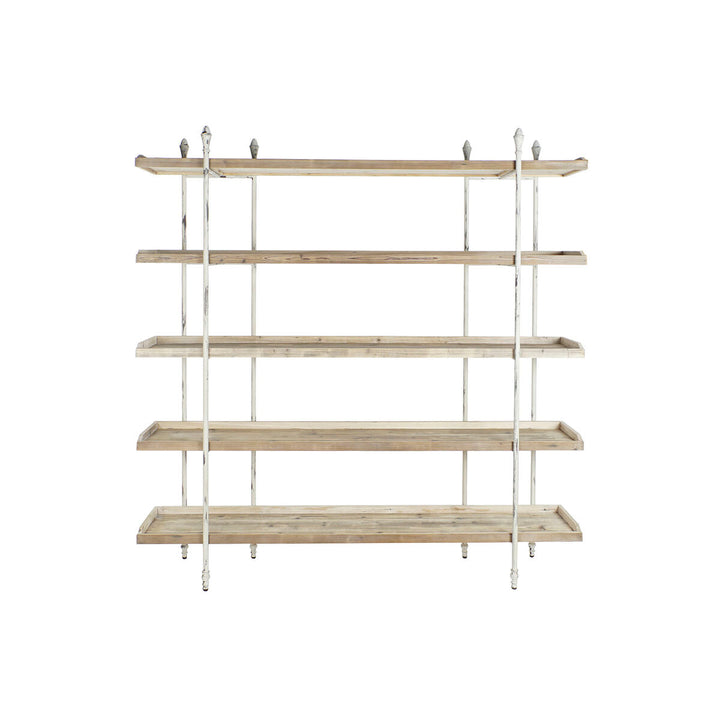 DKD Home Decor Regal mit Metall und Tannenholz, weiß und natürlich - homely Family Shop