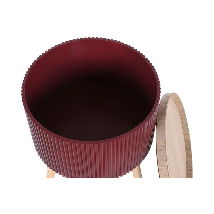 DKD Home Beistelltisch in Braun und Granatrot mit Holzdetails - homely Family Shop