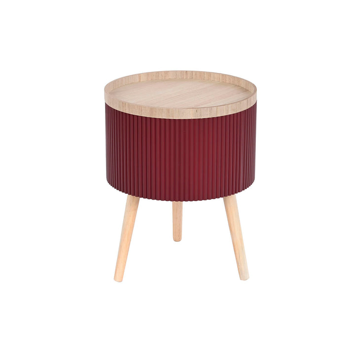 DKD Home Deko Beistelltisch mit Holzplatte und Granatrot Korpus - homely Family Shop