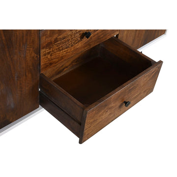DKD Anrichte aus Mango-Holz mit offener Schublade und schwarzen Knöpfen - homely Family Shop