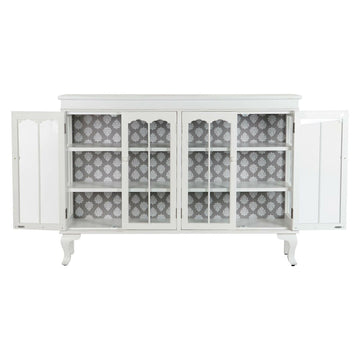 Weiße DKD Home Decor Anrichte mit Kristall und Tanne Muster - homely Family Shop