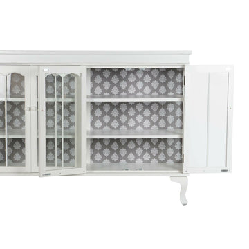 DKD Home Decor Anrichte in Weiß mit Kristall Tanne Muster - homely Family Shop