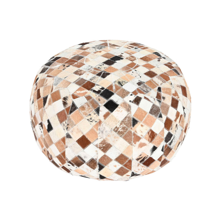 Beiger Boden Kissen im Kolonialstil. Patchwork Design mit Camel Farbe.