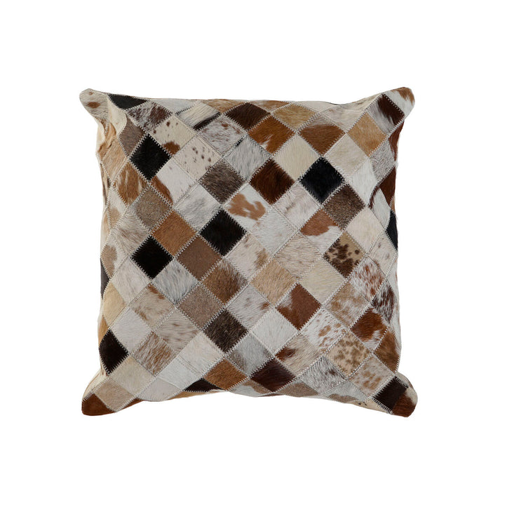 Beige-Camel Kissen im Kolonialstil mit Patchwork-Muster für Wohnzimmer Deko.