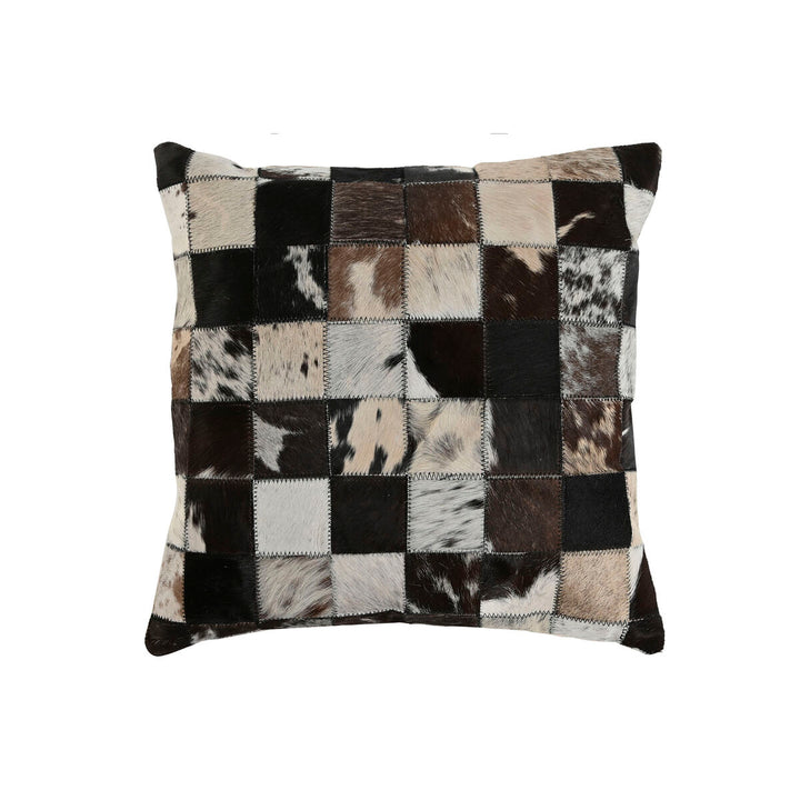 Dekoratives Kissen im Kolonialstil mit braunen und cremefarbenen Patchwork-Design.