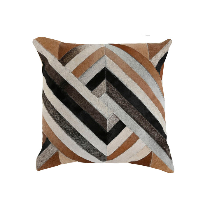 DKD Home Decor Kissen im Kolonialstil mit braunem und camel farbenem Patchwork Design.