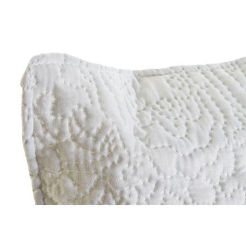 Detailansicht: Weißes Kissen mit Blumenmuster aus Polyester.
