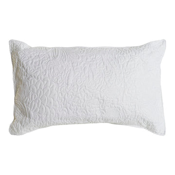 Weißes Kissen mit Blumenmuster, DKD Home Decor, Polyester, 60x40 cm.