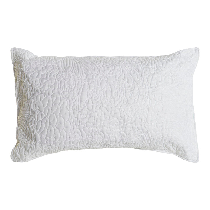 Weißes Kissen mit Blumenmuster, DKD Home Decor, Polyester, 60x40 cm.