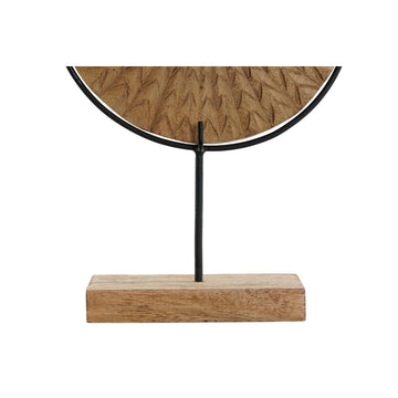 Braune Deko-Figur mit Holzsockel und Halbkreis-Design für Home Decor.