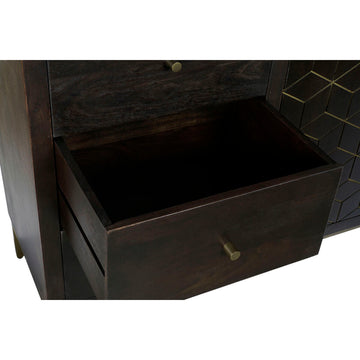 DKD Home Anrichte mit Schublade offen, dunkelbraun und Gold - homely Family Shop