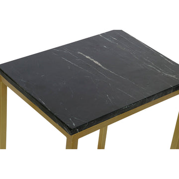 Nahaufnahme Tisch Set schwarz-goldenes Marmor-Design - homely Family Shop