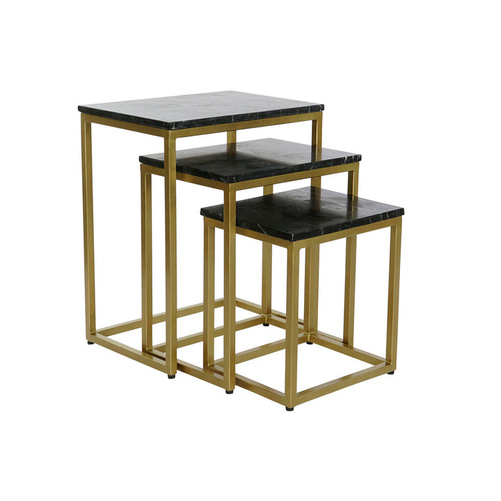 DKD Home Decor Tischset, Schwarz-Gold, Marmorplatte und Metallgestell - homely Family Shop
