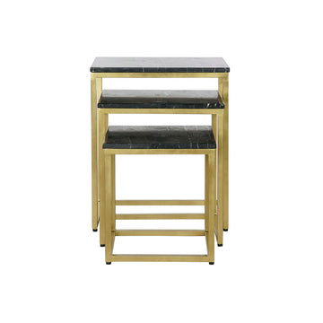 DKD Home Deko Tischset, Schwarz-Gold, Marmorplatte. - homely Family Shop