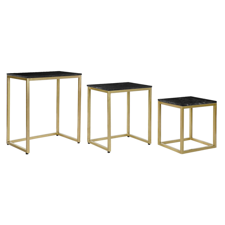DKD Home Decor Tisch Set, Schwarz und Goldfarben - homely Family Shop