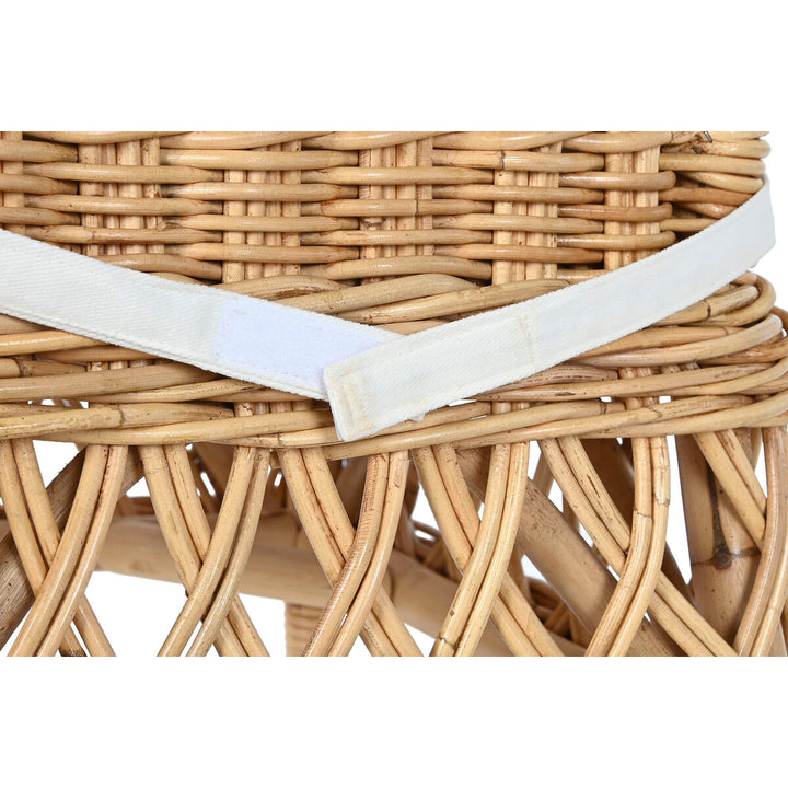 Detailansicht: DKD Home Decor Stuhl, naturfarbenes Material mit weißem Band - homely Family Shop